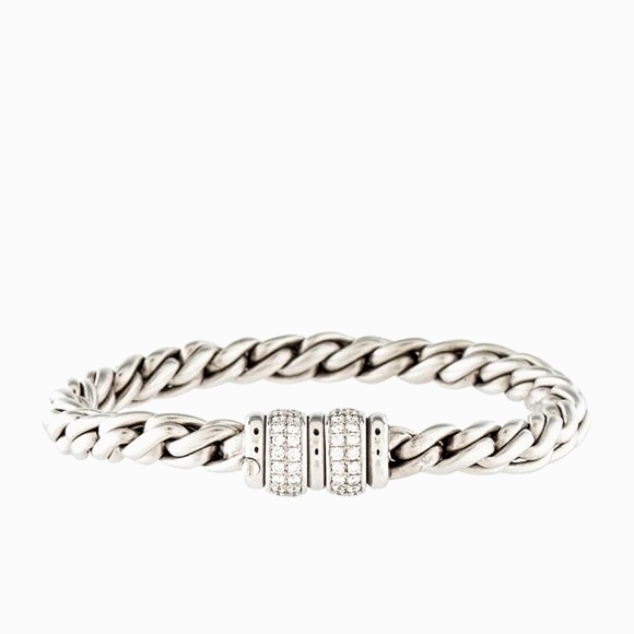 White Gold Rope Diamond Bracelet - Picture 15 of 16